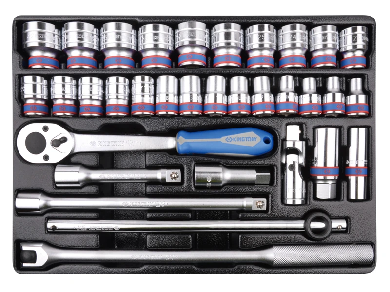 KING TONY Набор торцевых головок 1/2" 6гр ложемент 33пр. | 9-4333MR01
