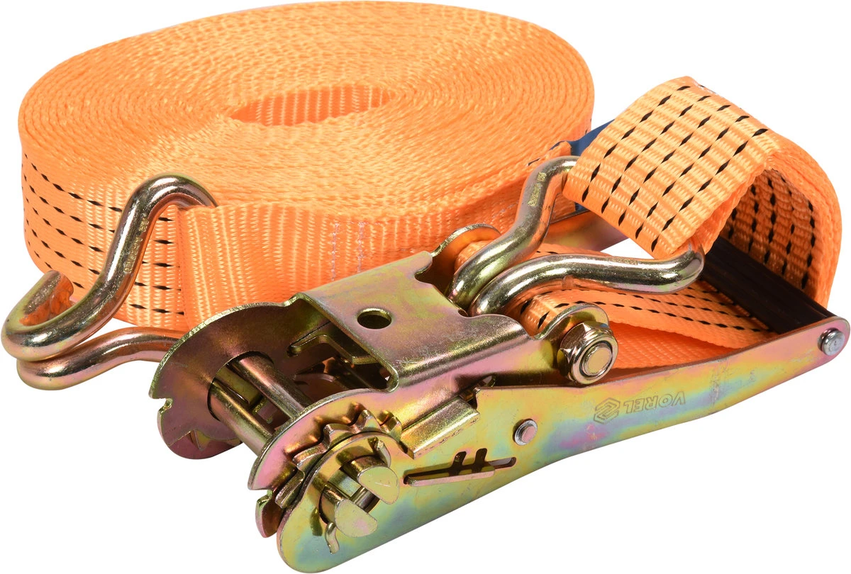 VOREL Пас для кріплення багажу з тріщаткою : сила натягу- 2500/5000 daN, 10 м х 50 мм, 2 шт.  | 8241