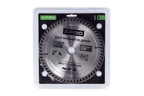 Диск пильний по дереву 180х22,2(20)х60Т APRO