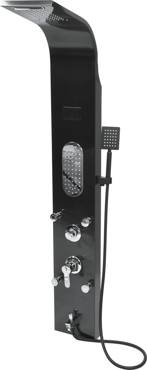 FALA Душова панель STEELY 5 : 4 функції, 155 х 22 x 7.5 см, шланг l= 150 см, з нержавіючої сталі(DW)