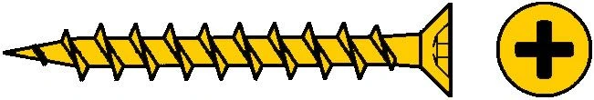 Шуруп желтый по пластику 3,9х20