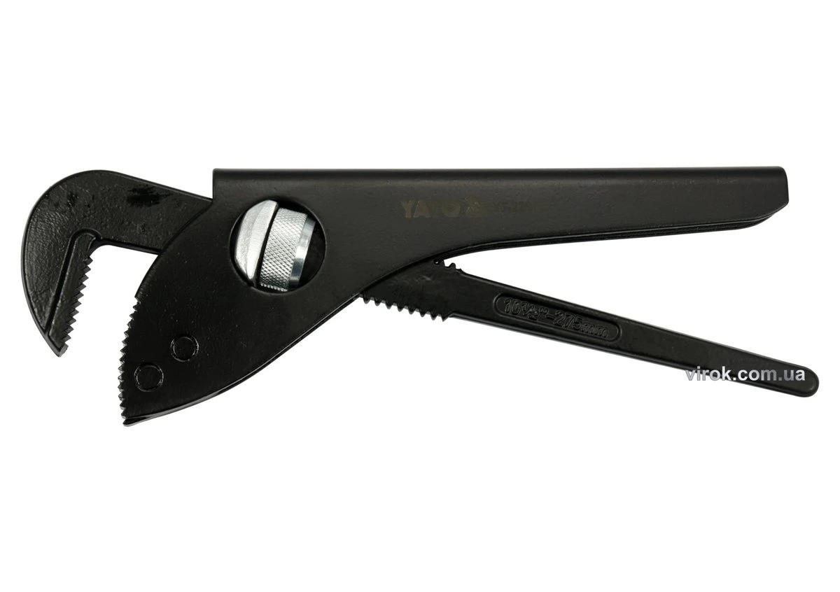 YATO Ключ до труб тип "Німецький" YATO з розвод. губок- 70 мм, глиб.- 35 мм, L = 275 мм (10,5")  | Y