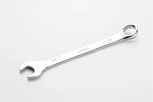 Ключ рожково-накидной полированный CrV 22мм СИЛА