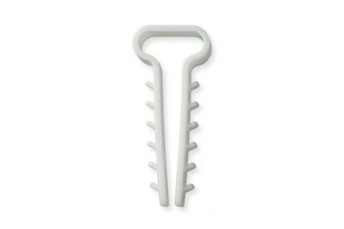 Дюбель-ёлочка (10х5) для плоских проводов белый (пач 100шт) APRO