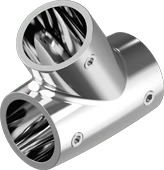 Тройник релинга нержавеющий с наклоном 60° // M 8206