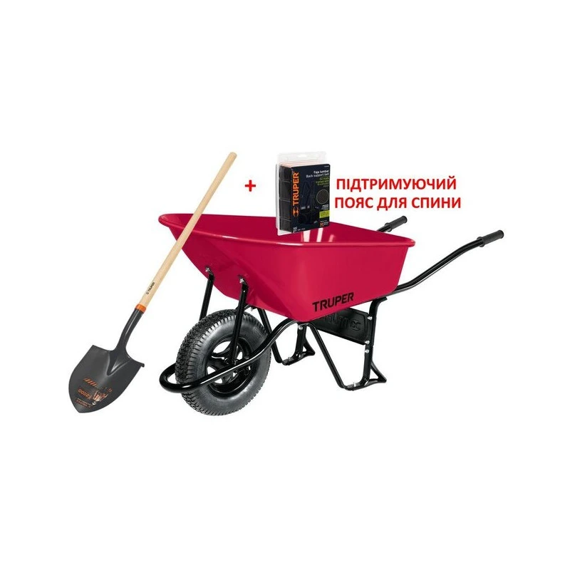 TRUPER CAT-60NDPR Тачка будівельна з посиленою пневматичною шиною 16" (ND), 100 літрів, PROMO