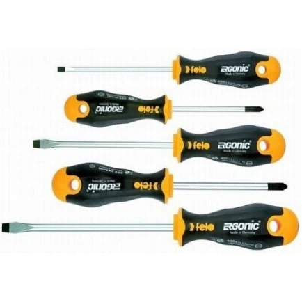 FELO Набор отверток ERGONІC 4,0х100 / 5,5х125 / 6,5х150 / Ph1x80 / ​​Ph2x100 // 40095118