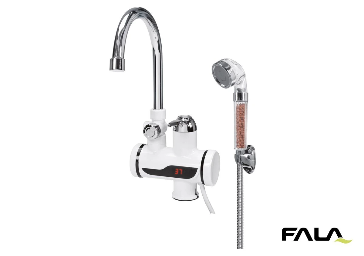 FALA Нагрівач води з LCD-дисплеєм KALTA-3 : 3кВт,до 60°С,тиск 0.1-0.6МПа,кабель-1.2 м + душовий комп