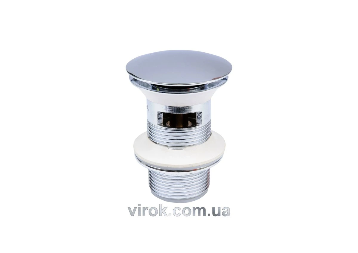  Пробка автомат латунна "M" з гвинтом G5/4" хромов. до раковин з переливом  | 75487