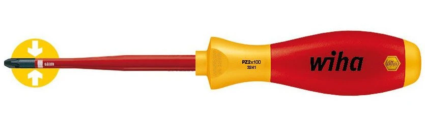 Wiha W35396 Отвертка диэлектрическая Soft Finish electric slimFix PZ2х100