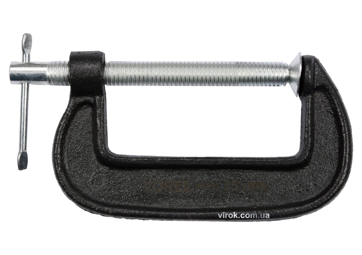 VOREL Струбцина з гвинтовим затиском "G" подібна ; l= 75 мм  | 38431