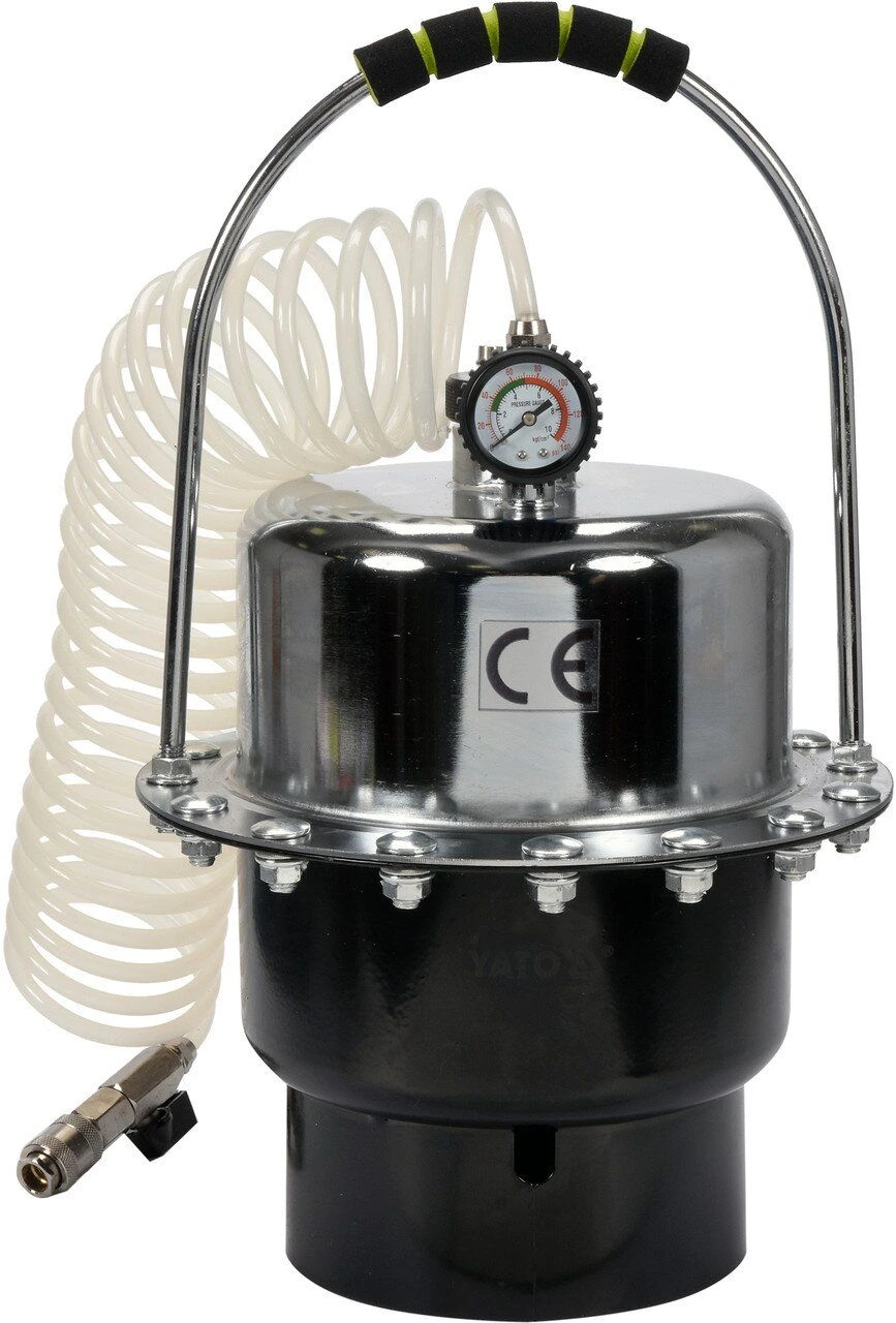 YATO Пристрій для заміни рідини в гальмівних системах авто YATO : тиск- 2.7 Bar, V= 5 л, шланг- 6 м 