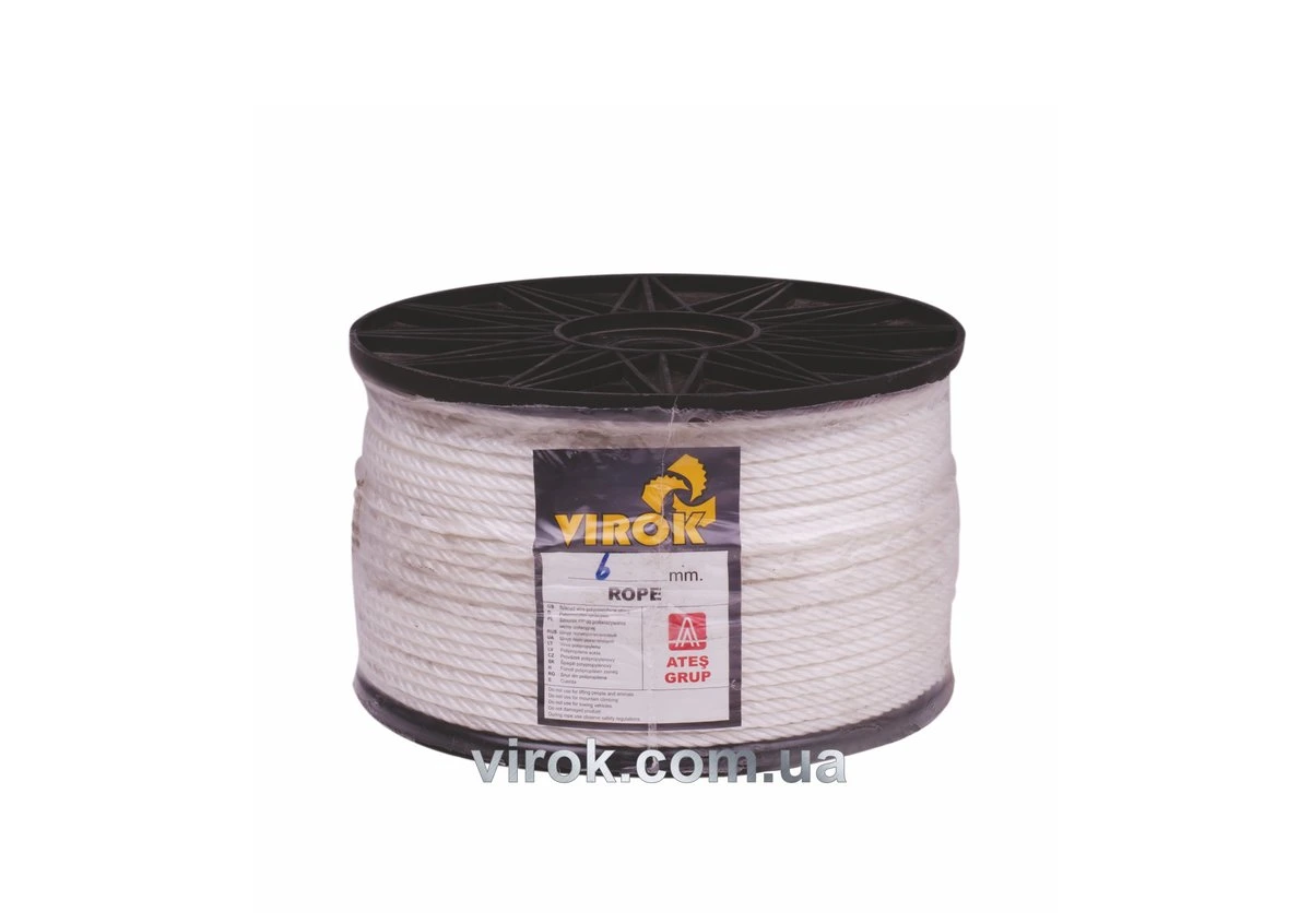 VIROK Канат поліпропіленовий ЕВА 10 мм Х 160 м. (пластикова бобіна) | 86V047