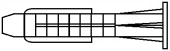 Дюбель універсальний полипропилен, з бортиком. Розмір 6х36 під шуруп Ø 3,5-4,5