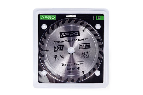 Диск пильний по дереву 180х22,2(20)х30Т APRO