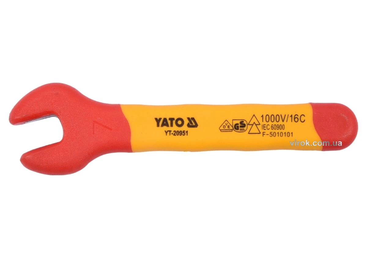 YATO Ключ ріжковий : М7 мм, ізольований корпус VDE до 1000V(DW)