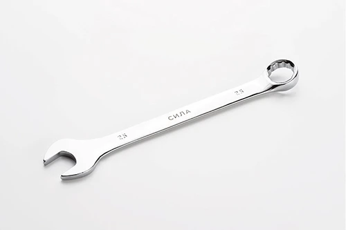 Ключ рожково-накидной полированный CrV 25мм СИЛА