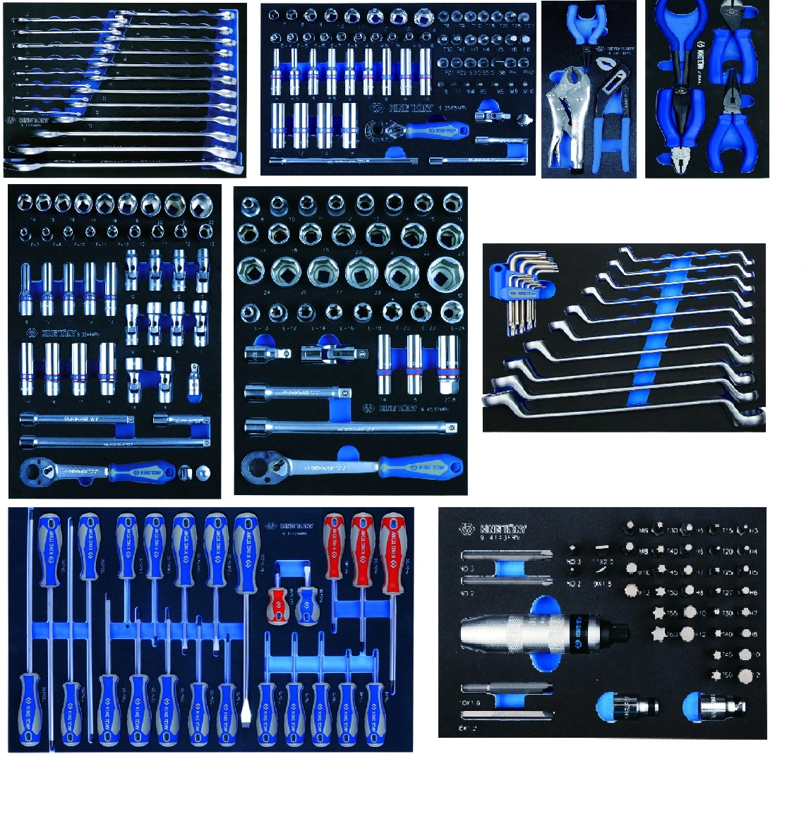 KING TONY Набор инструментов для тележки 259 пр. в мягких ложементах (без тележки) (EVA ложемент) | 