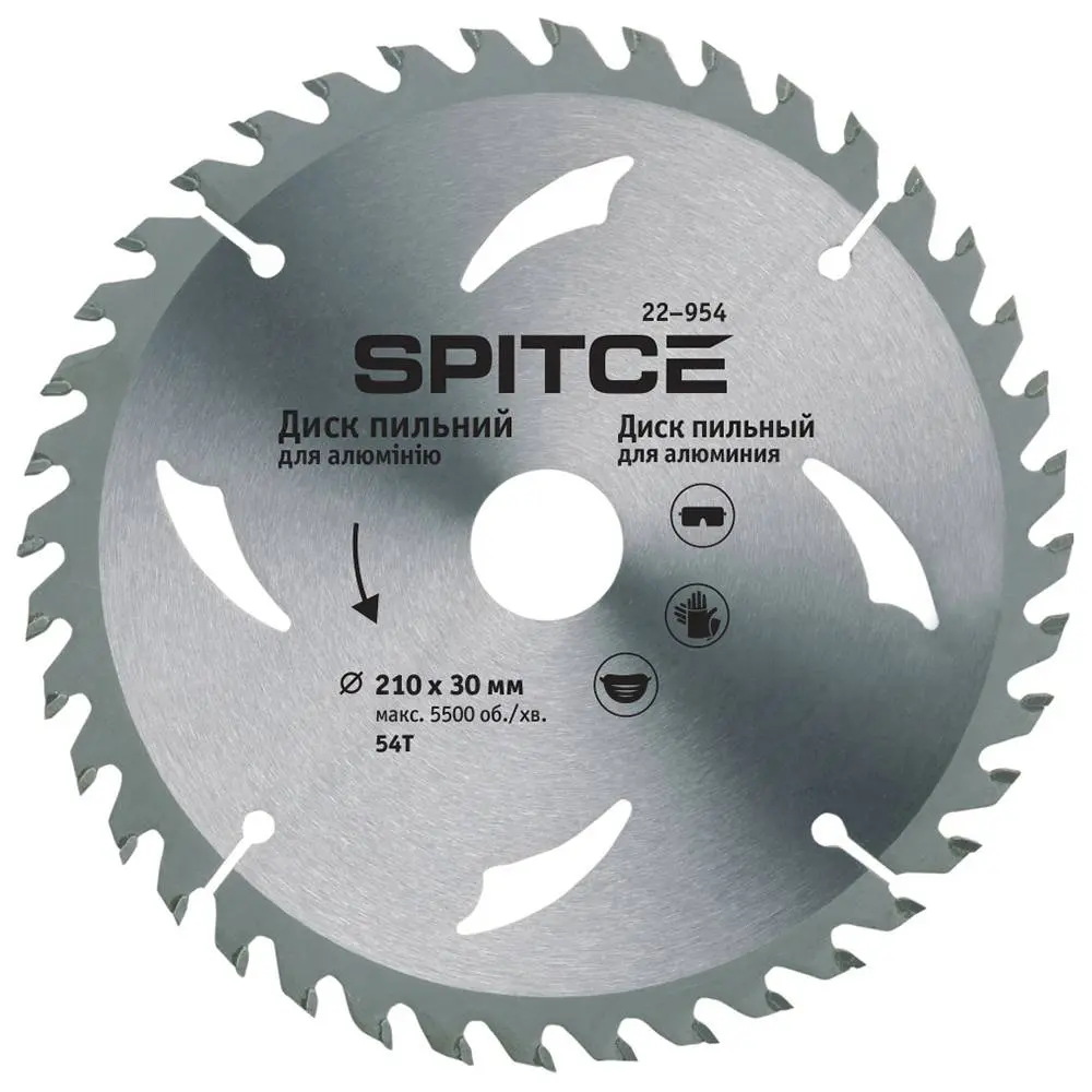Диск пильний для алюмінію 180/30 60T з адаптером 30/20, 30/22,2 Spitce | 22-938