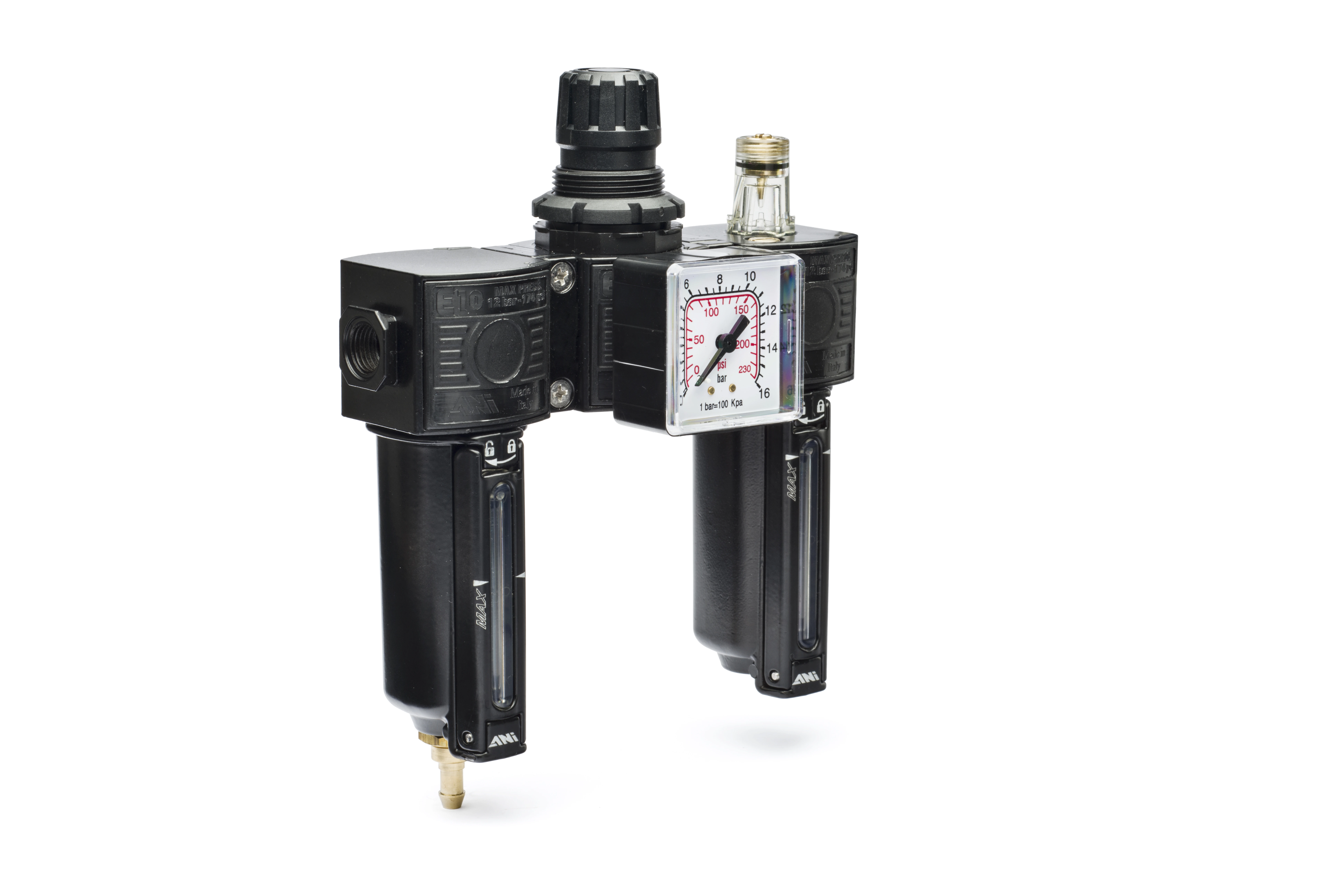 ANI Spa Блок подготовки воздуха 1/4" с редуктором (металлический корпус) (1200л/мин) E/13/2/P | AH11