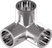 Колено для релинга - трехстороннее нержавеющее // M 8211