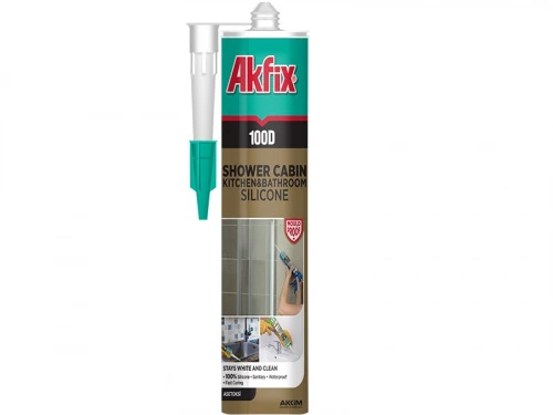Силикон для душевых кабин 100D 280мл / 340гр белый Akfix