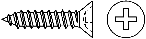 Шуруп-саморез по металлу DIN 7982 потайная головка 4,8х22