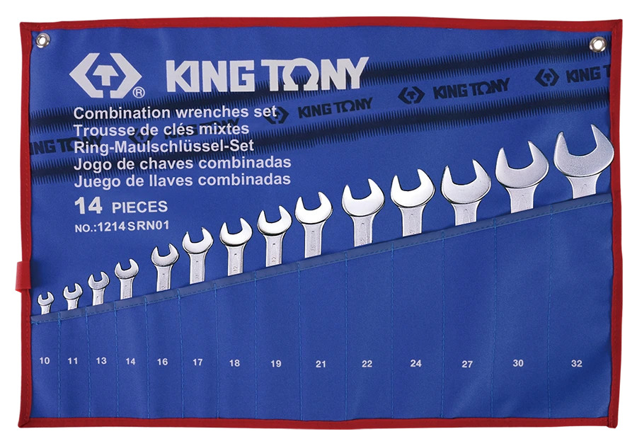 KING TONY Набор ключей дюймовых 14шт 3/8"~1-1/4" (TETORON) | 1214SRN01