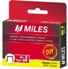 Скобы для степлера Miles № 3 - 6 мм, 1000 шт, Rapid 53, ширина - 11,40 мм, толщина - 0,75 мм