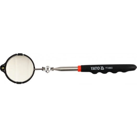 YATO Дзеркало Ø= 54 мм оглядове YATO з підсвітлюванням на телескоп. ручці l= 265-920 мм  | YT-0663