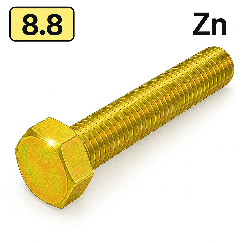Болт DIN 933 M8x70 8,8 цинк жовтий