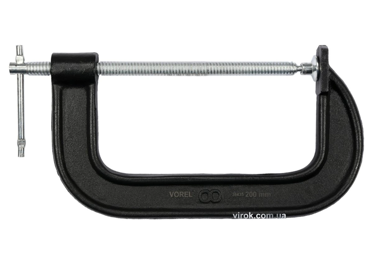 VOREL Струбцина з гвинтовим затиском "G" подібна ; l= 200 мм  | 38435