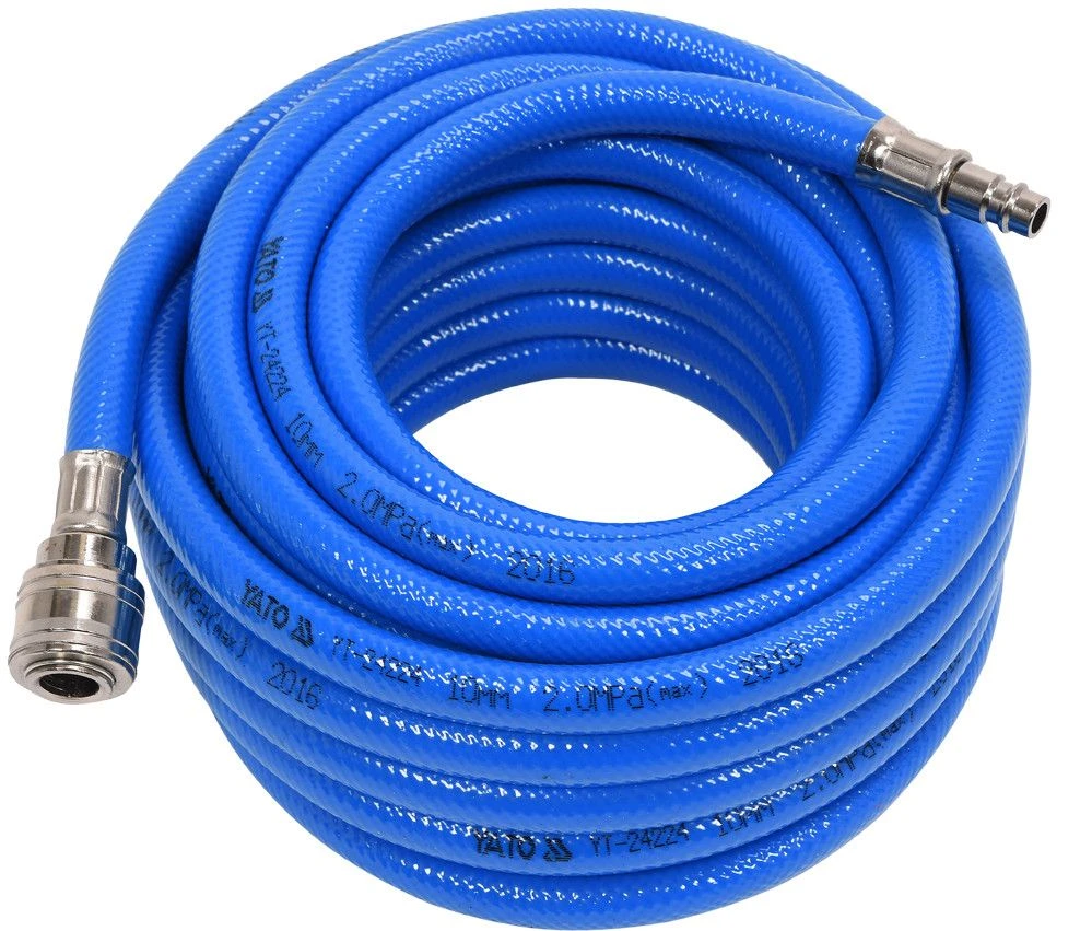 YATO Шланг пневматичний ПВХ YATO з швидкоз'єднув. наконечниками; Ø=10 мм, макс. тиск 20 Bar, l= 10 м