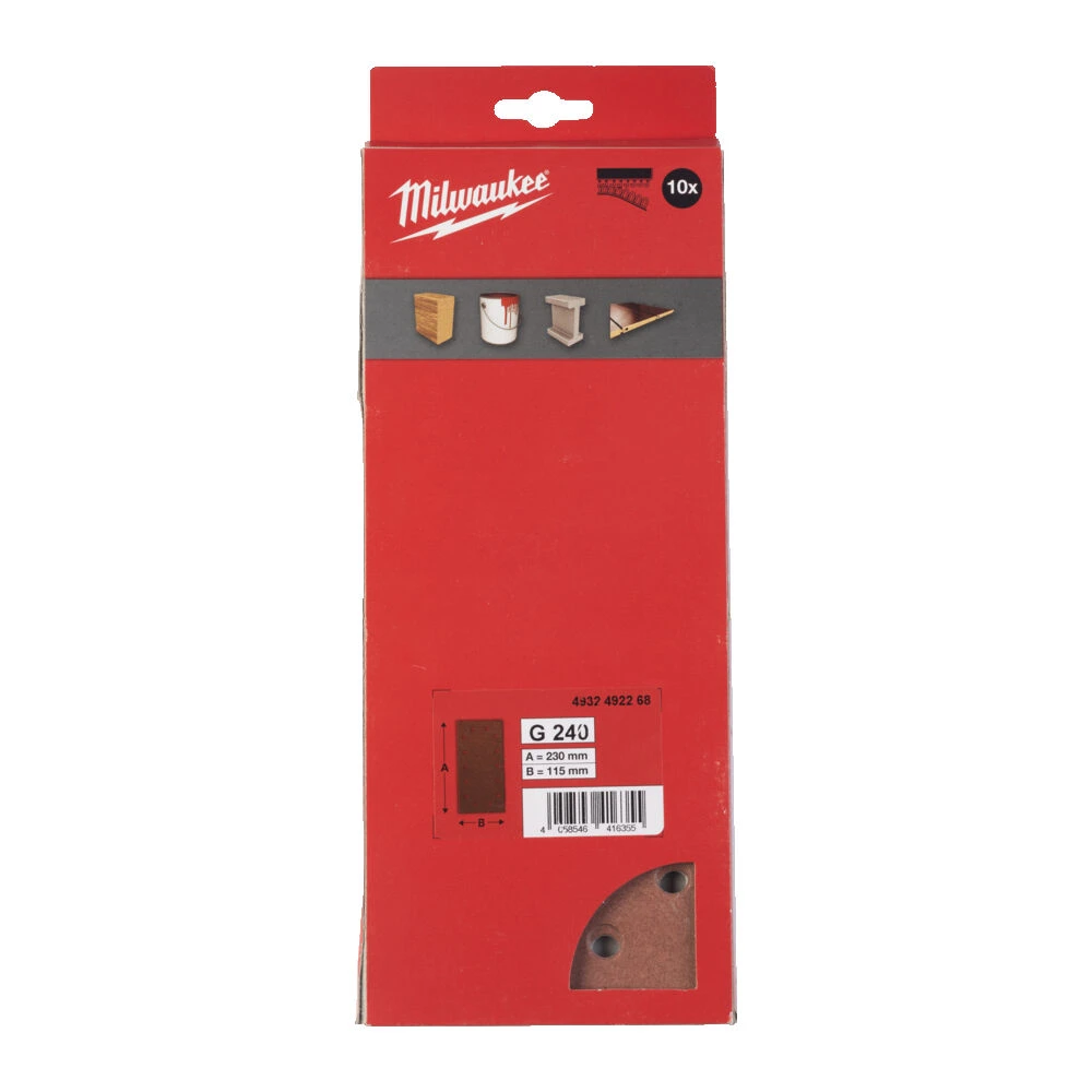 MILWAUKEE Шлифовальные листы 115 X 230 H&L GR 240 - 10 PCS | 4932492268