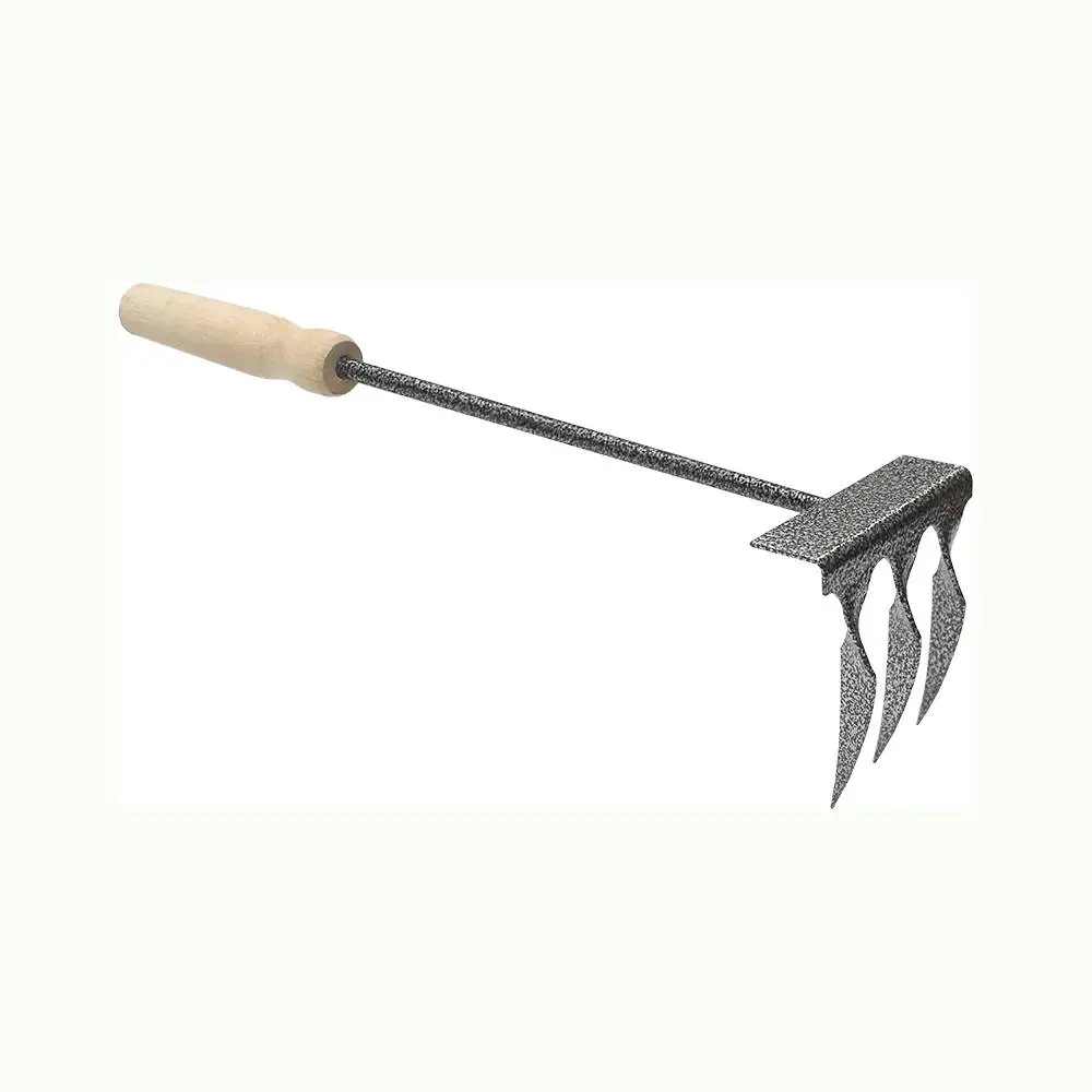 Грабельки фарбовані, деревяна ручка, 350мм, 3 зуба Україна | 71-050