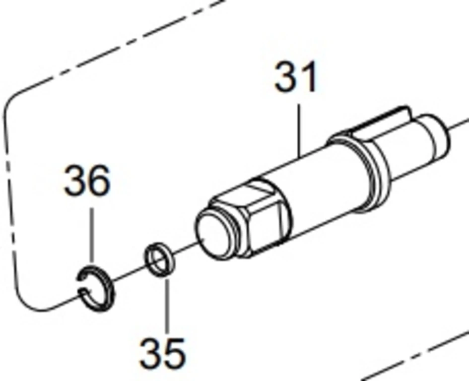 KING TONY Вал стандартный в сборе (сост.31,35,36) для 33411-020 | 33411-CTK3