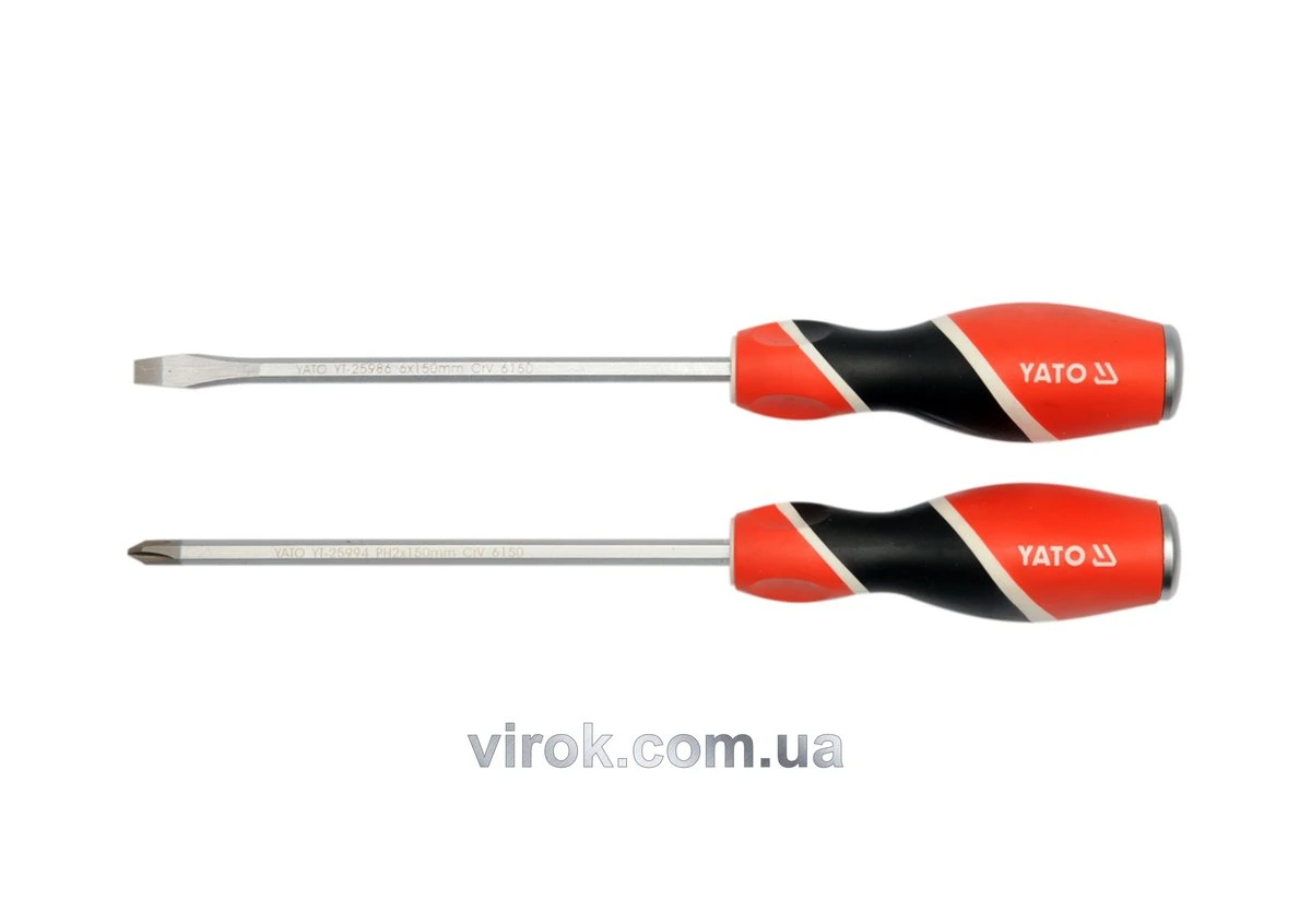 YATO Набір викруток YATO : (SL6/PH2) x 150 мм. 2 Шт.  | YT-25998