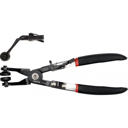 YATO Щипці для стягуючих хомутів YATO l= 215 мм зігнуті на 45°  | YT-0651