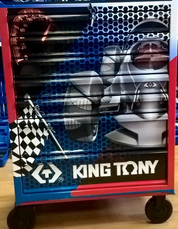KING TONY Тумба на колесах, 7 ящиков, подшипник, тормоз, !выставочная! | 87434-7BUT