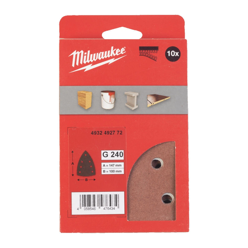 MILWAUKEE Шлифовальные листы 100 X 147 H&L GR 240 - 10шт. | 4932492772
