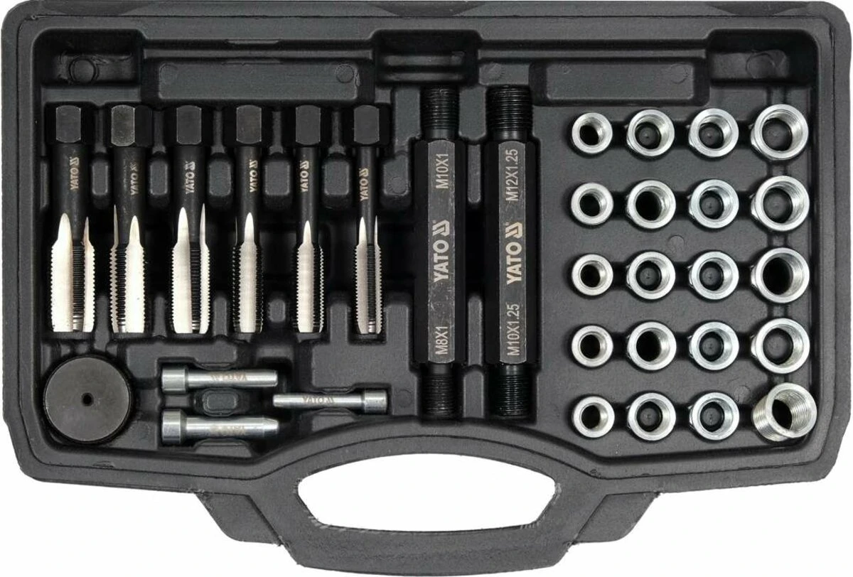 YATO Набір для ремонту різьби "свічок" запалення YATO M8- М12 мм, 33 елем.  | YT-17710