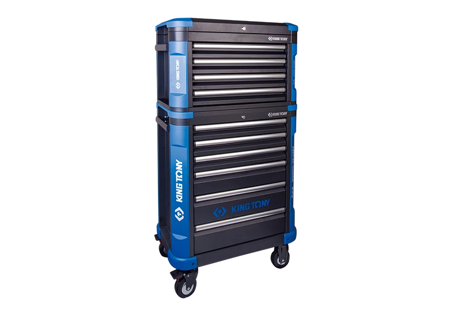KING TONY Тележка инструментальная на колесах усиленная. 6+4 полок | 87G001DQA-BK
