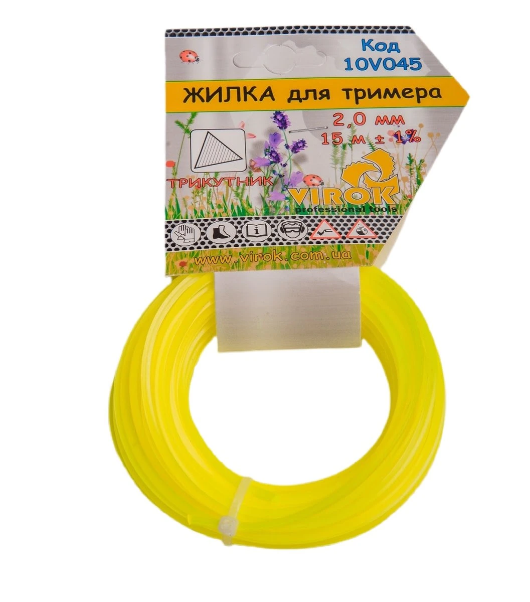 VIROK Жилка для тримера ТРИКУТНИК TM : Ø= 2.0 мм, l= 15 м | 10V045