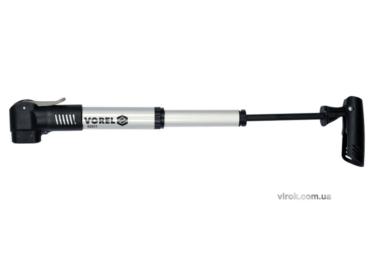 VOREL Насос ручний телескопічний, для велосипеда, в алюмінієвому корпусі  | 82031