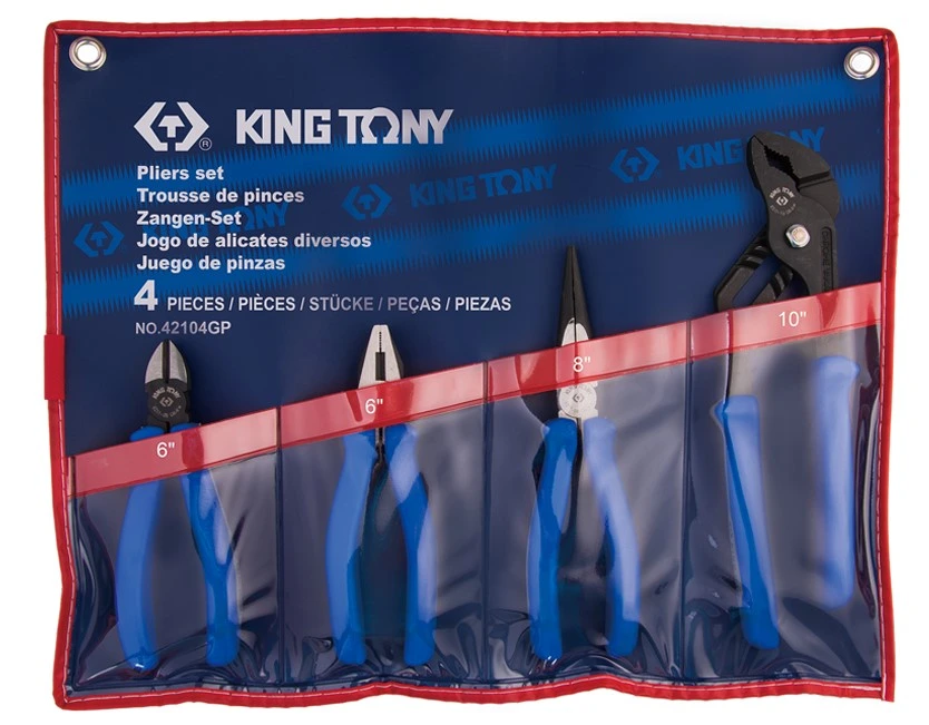 KING TONY Комплект шарнирно-губцевого инструмента 4 пр | 42104GP
