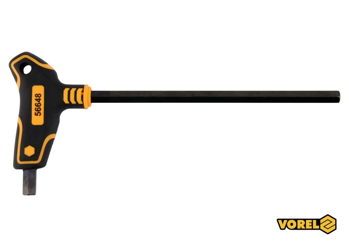 VOREL Ключ шестигранний : тип "Т", HEX 10 x 200 x 115 мм, Cr-V 6150  | 56648