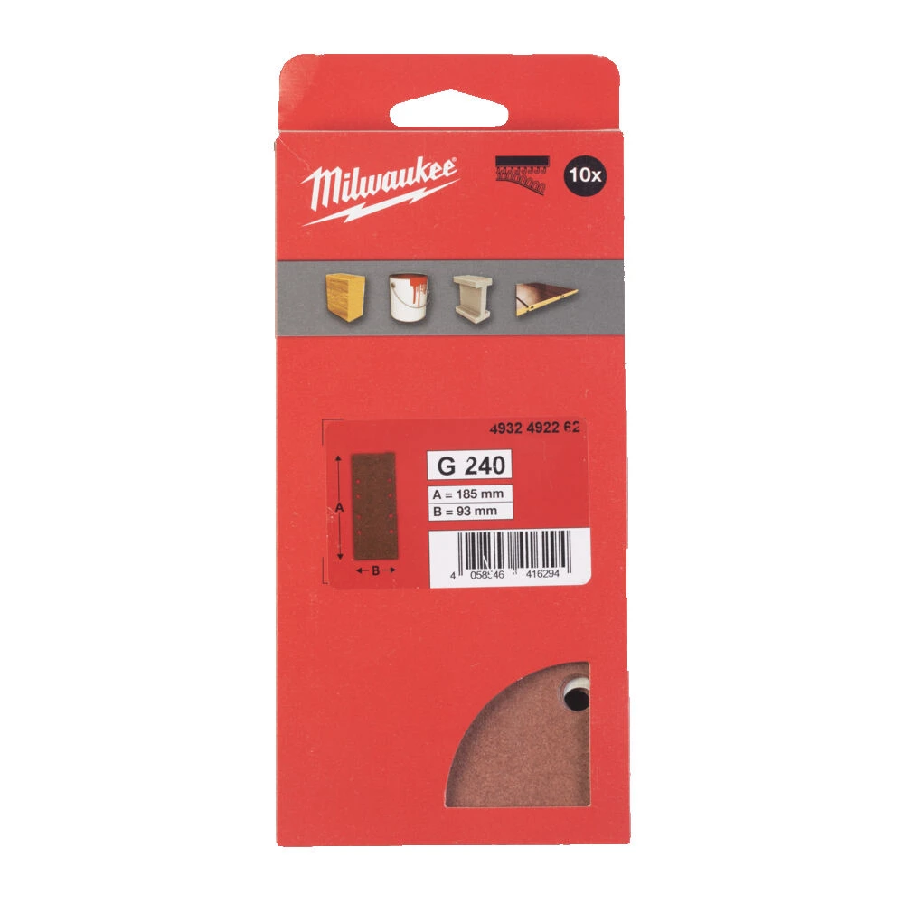 MILWAUKEE Шлифовальные листы 93 X 185 H&L GR 240 - 10 PCS | 4932492262