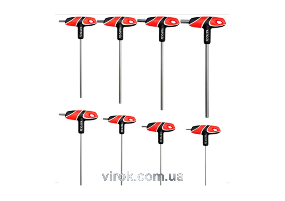 YATO Ключі шестигранні YATO : тип "T", двосторонні, Набір 8 шт.  | YT-05583