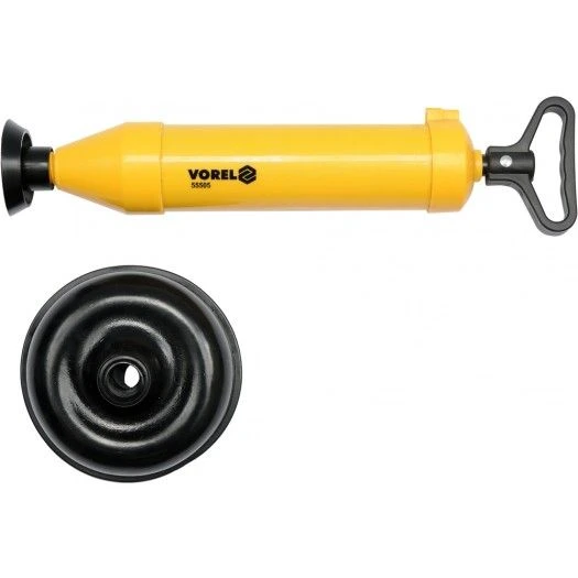 VOREL Помпа ручна для прочистки каналізаційних труб з насадками Ø= 65, 155 мм  | 55505