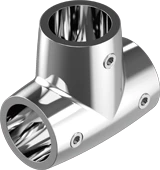 Тройник релинга нержавеющий с наклоном 90° // M 8205